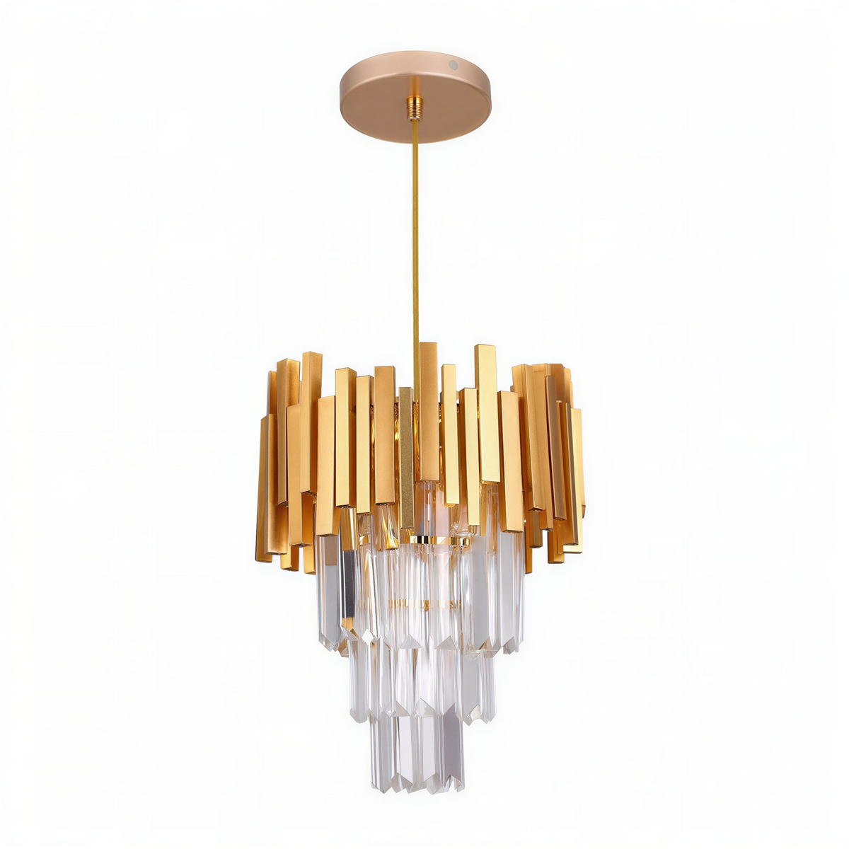 Gold Crystal Pendant Chandelier 23cm | E27 Bulb Included