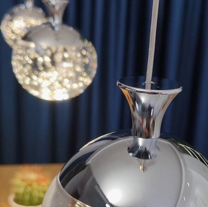 Chrome Crystal Bubble LED Pendant Light | Lunalight