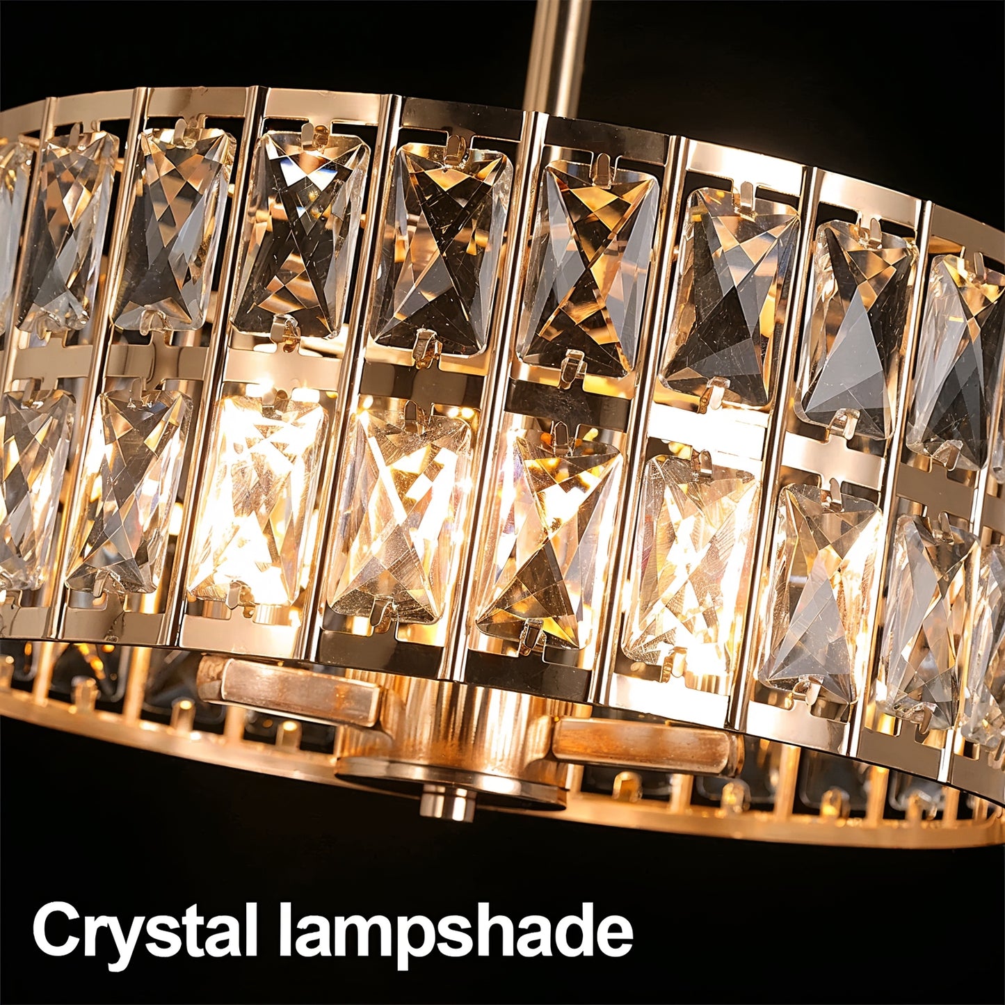 Gold K9 Crystal Pendant Chandelier | Lunalight
