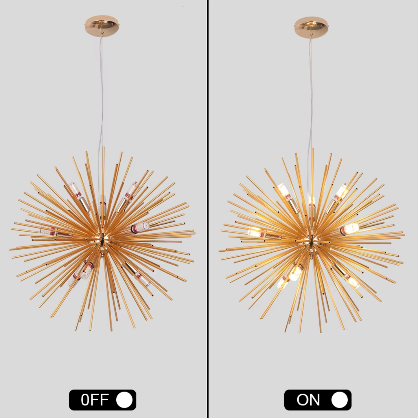 Gold Sputnik Chandelier 9x E14 | Lunalight