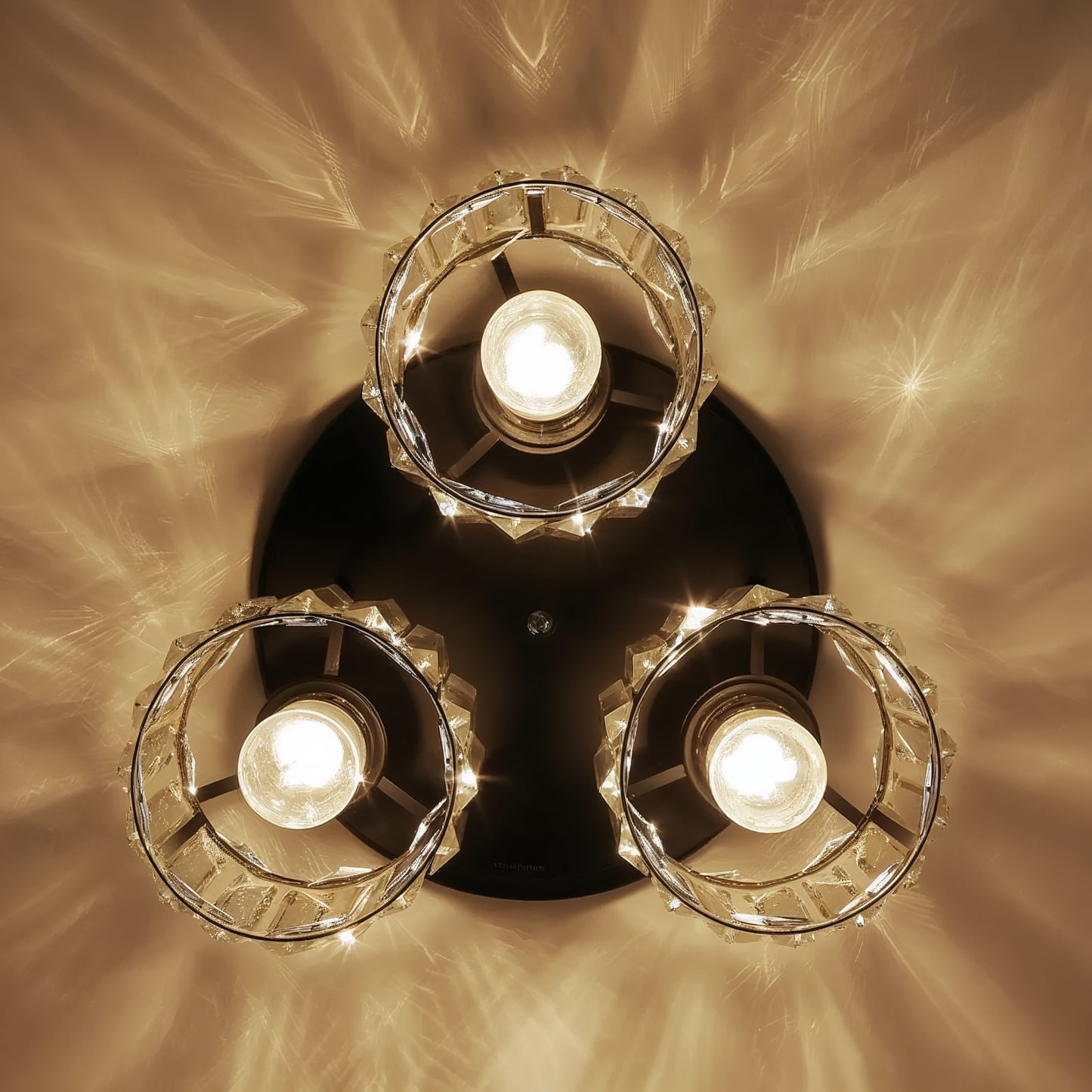 Black Crystal 3 Light Ceiling Light | Lunalight