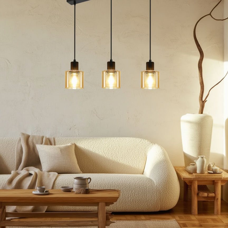 3-Light Glass Pendant Light | Lunalight
