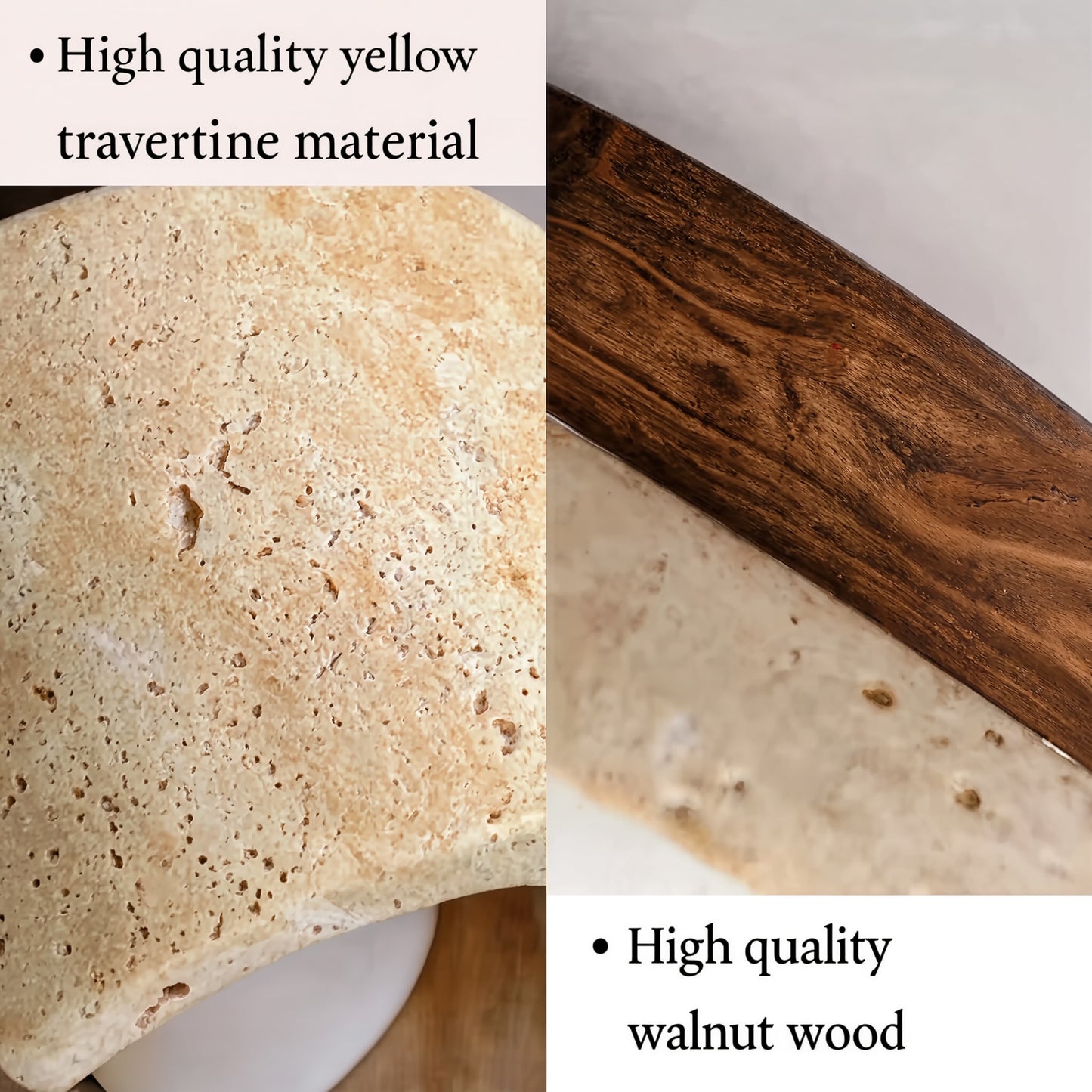 Travertine & Wood Round LED Ceiling Light E27 | Lunalight