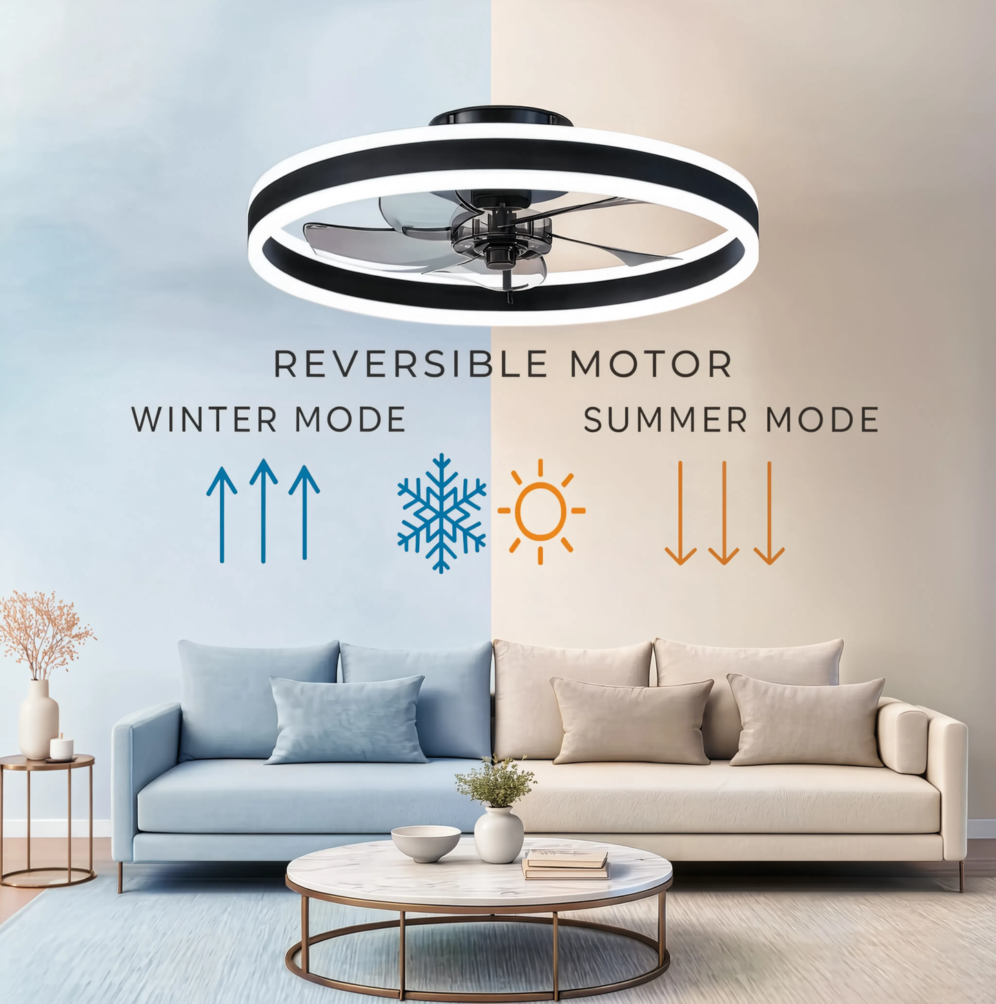 50cm Smart LED Ceiling Light Fan Remote Control