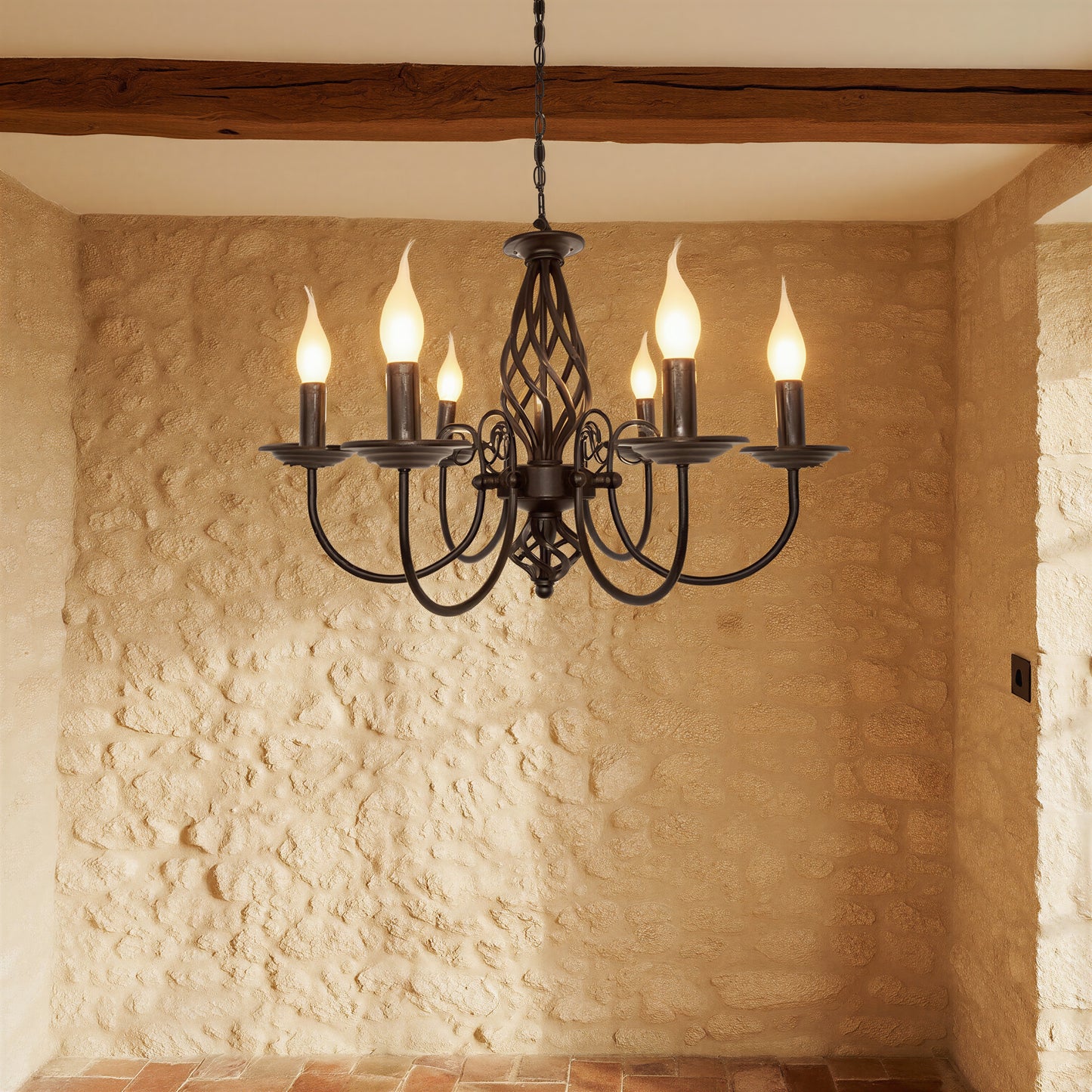 Black Candle Chandelier 6-Light
