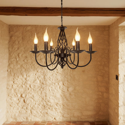 Black Candle Chandelier 6-Light