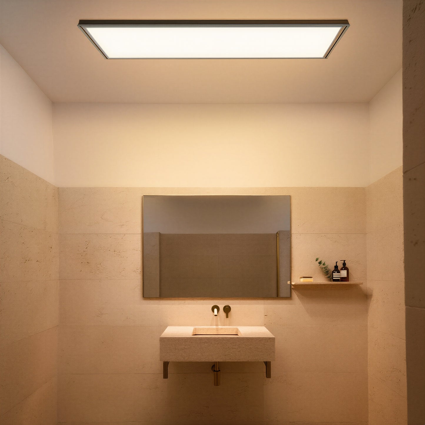 Black IP44 LED Bathroom Ceiling Light | Dimmable Remote Control
