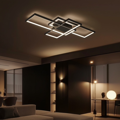 Black LED Rectangle Ceiling Light Dimmable
