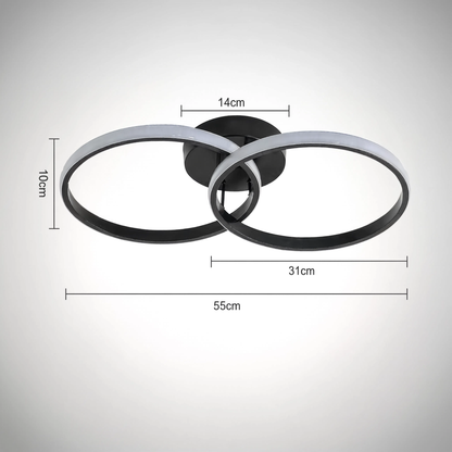 Black Large Ring LED Ceiling Light
