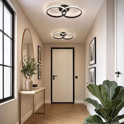 Black Large Ring LED Ceiling Light