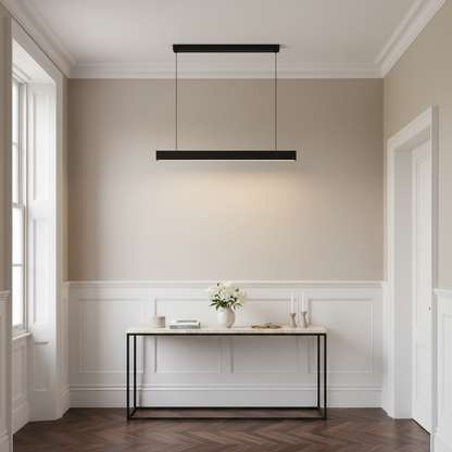 Black Linear LED Pendant Light 120cm | Kitchen Island | 48W