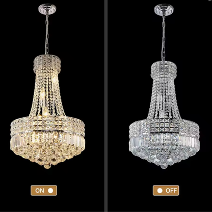 Chrome Crystal Empire Chandelier 42cm | Adjustable | E14