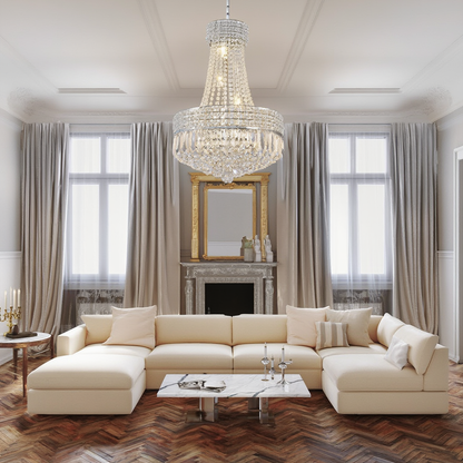 Chrome Crystal Empire Chandelier 42cm | Adjustable | E14