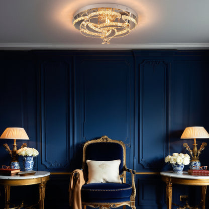 Chrome Crystal Ring Ceiling Light Dimmable