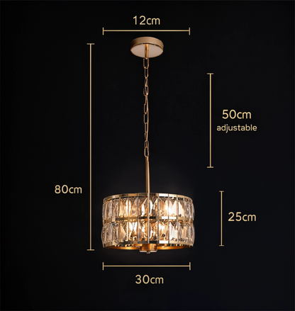 Gold K9 Crystal Pendant Light