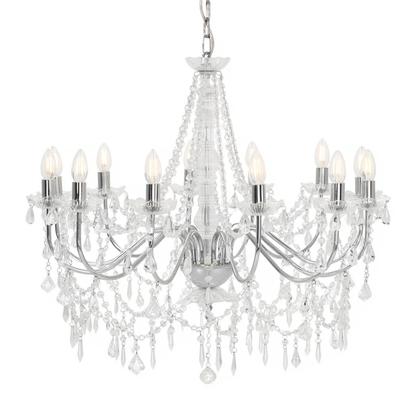 Black Beaded 12 Light Chandelier | Lunalight