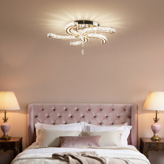 Crystal Flower LED Ceiling Light Dimmable