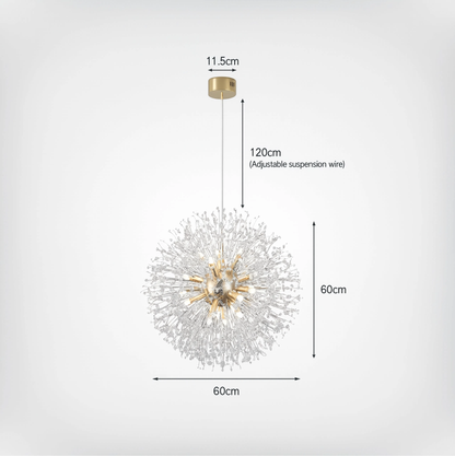 Dandelion Crystal Pendant Light | G9 | 60cm Sphere