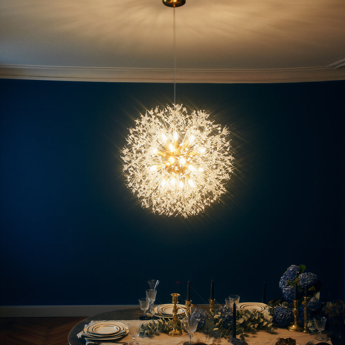 Dandelion Crystal Pendant Light | G9 | 60cm Sphere
