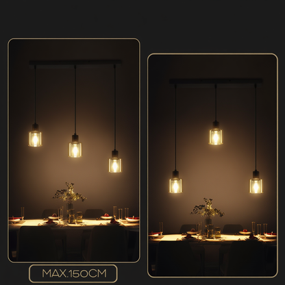 3-Light Glass Pendant Light | Lunalight