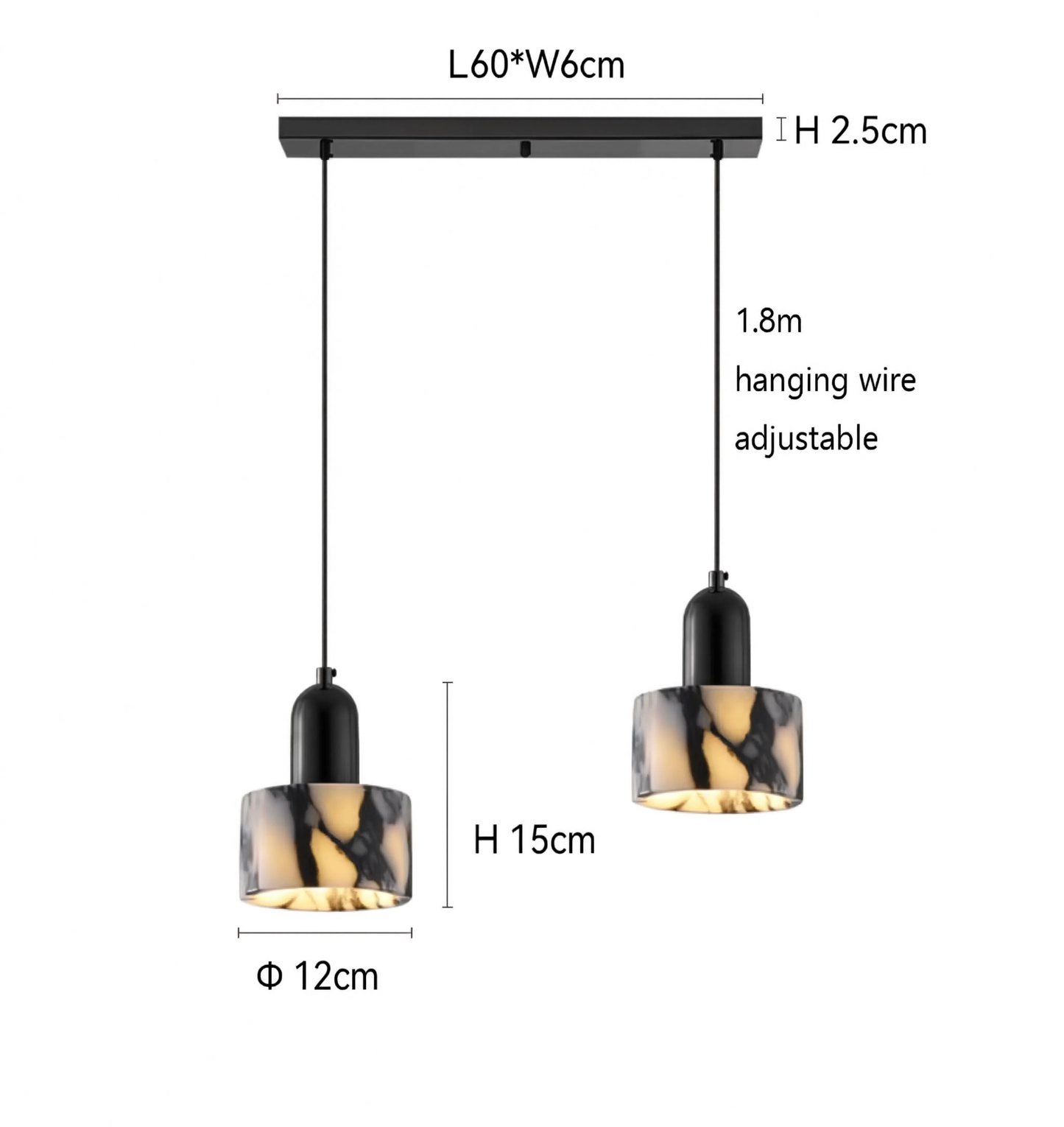 Natural Stone Round Pendant Light | Lunalight