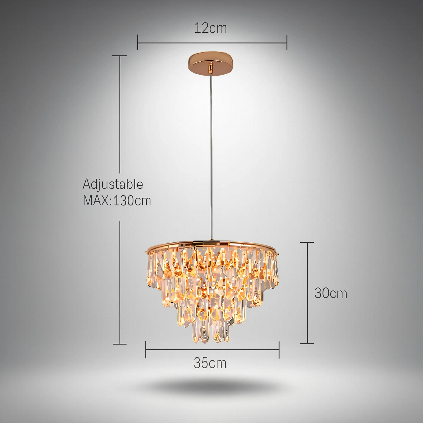 Gold Crystal Mini Chandelier 35cm