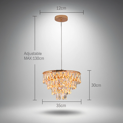 Gold Crystal Mini Chandelier 35cm