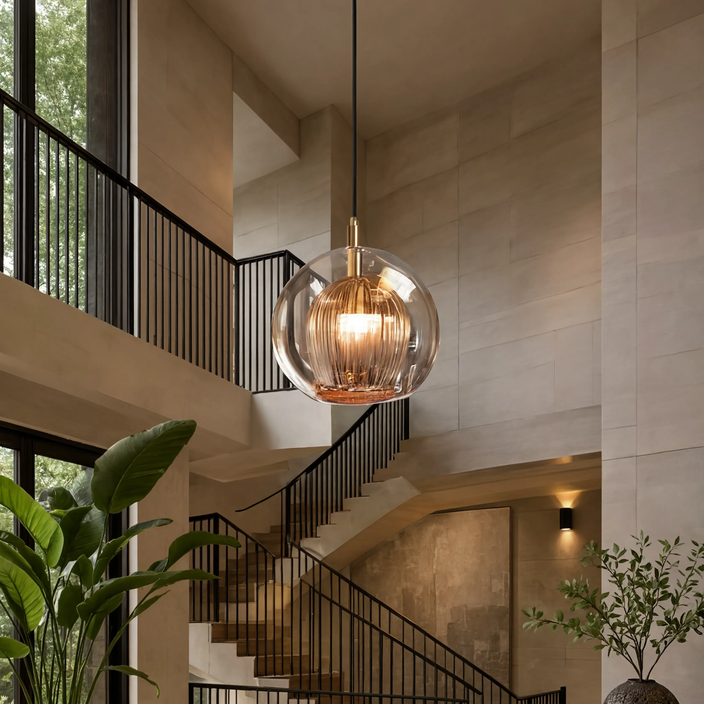 Glass Ball Pendant Light