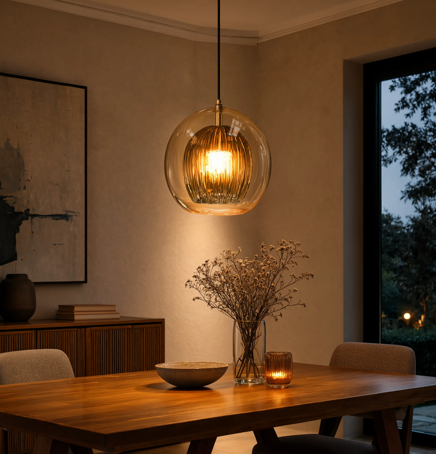 Glass Ball Pendant Light
