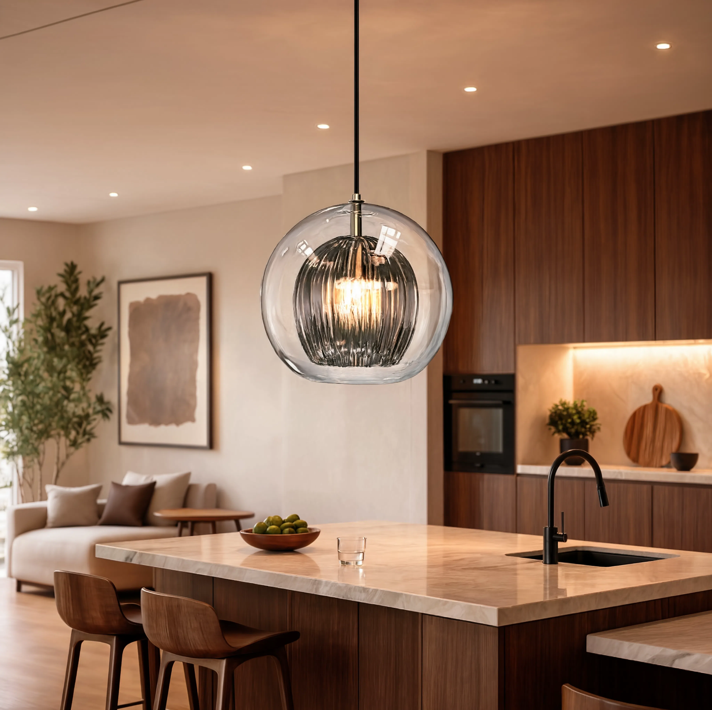 Glass Ball Pendant Light