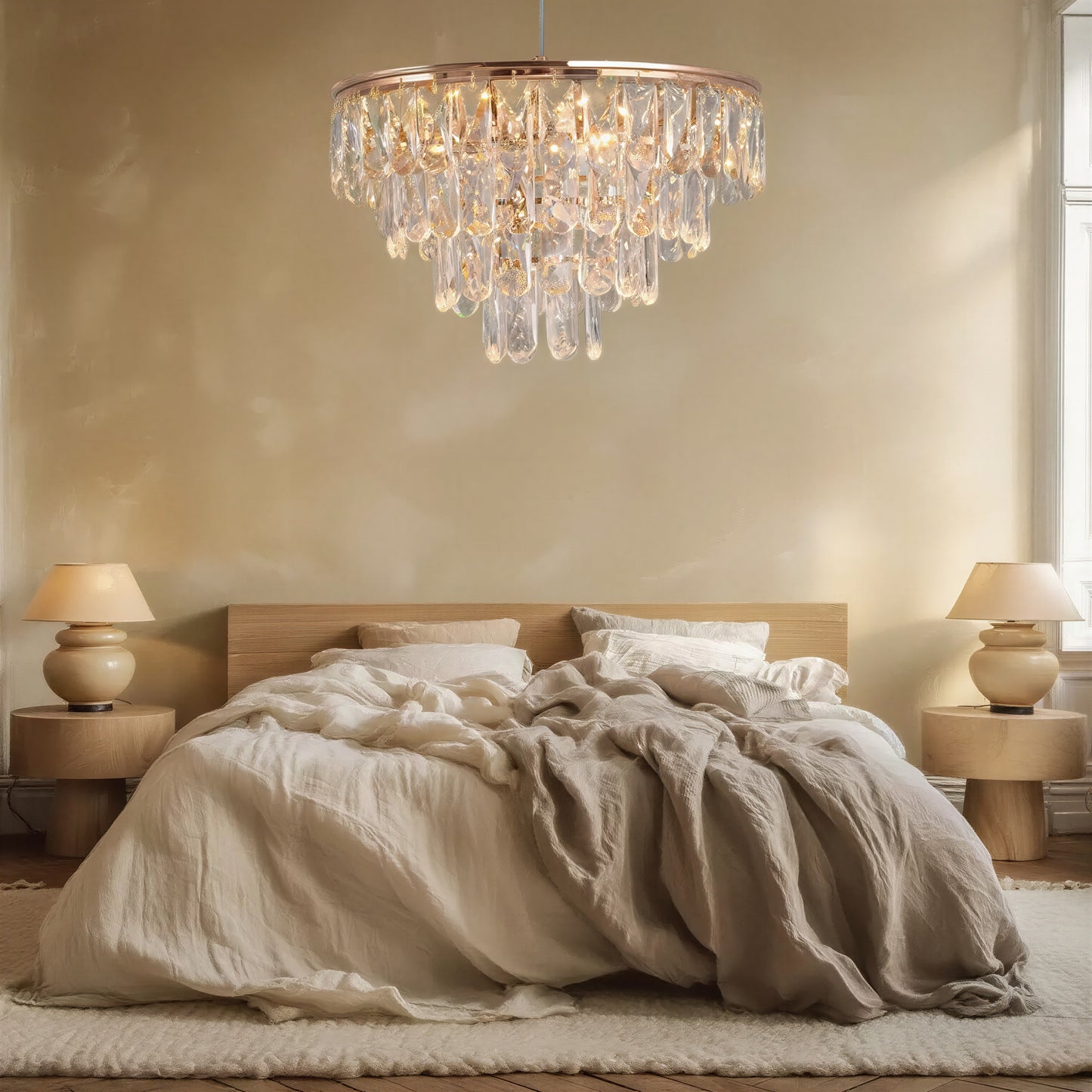 Gold Crystal Mini Chandelier 35cm