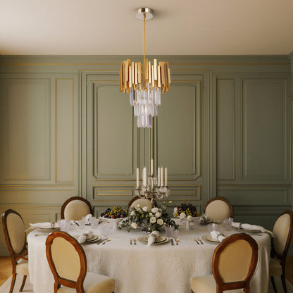 Gold Crystal Pendant Chandelier