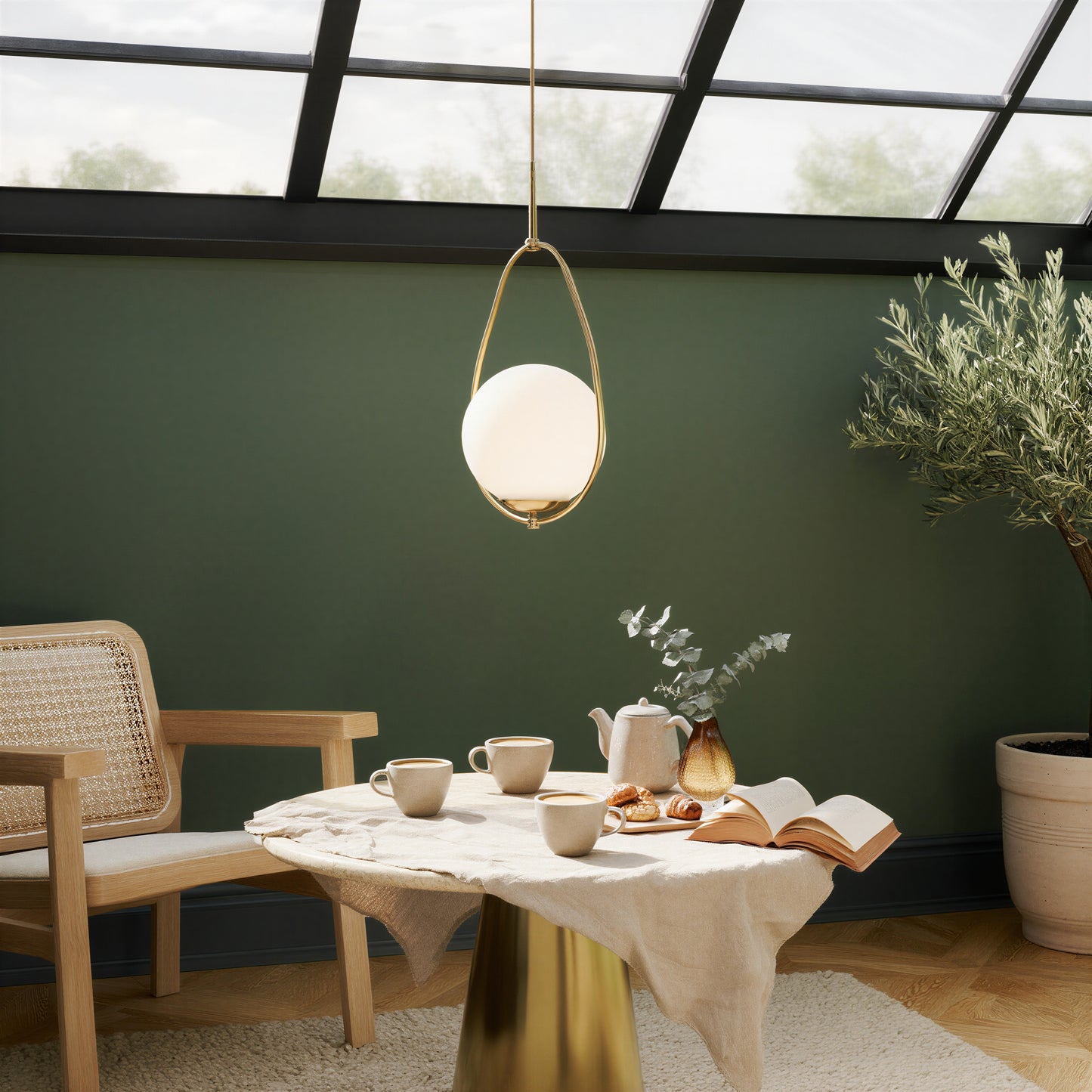 Gold LED Globe Pendant Light