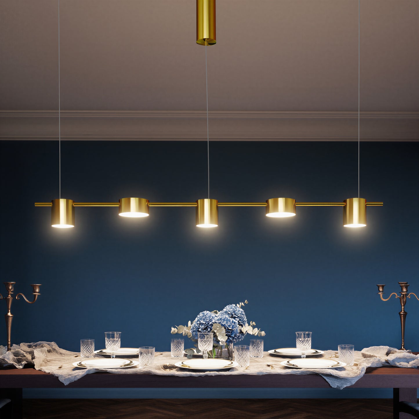Gold Linear LED Pendant Light