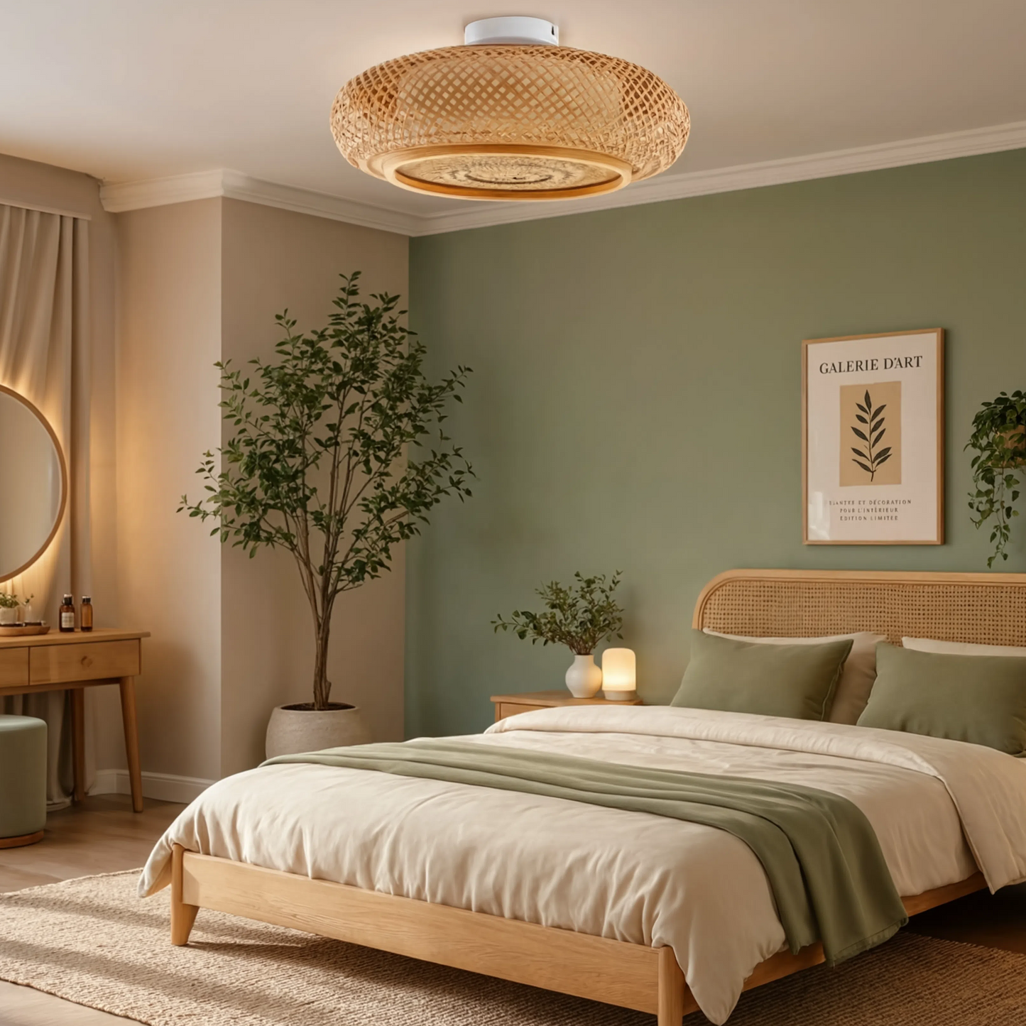 Handwoven Bamboo Rattan Ceiling Light