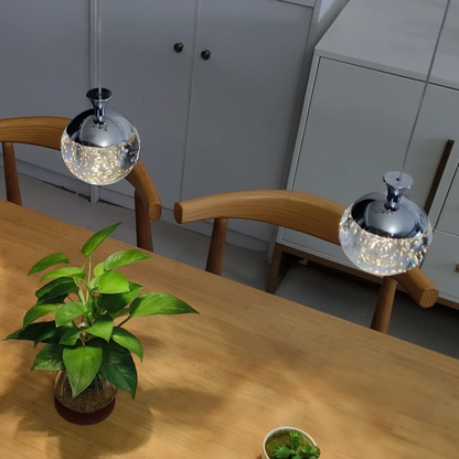 Chrome Crystal Bubble LED Pendant Light | Lunalight
