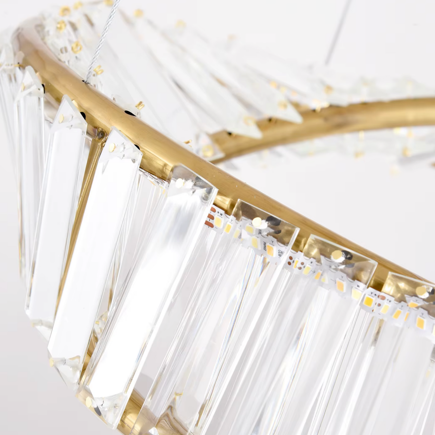 Gold Crystal Ring Pendant Light LED | Lunalight