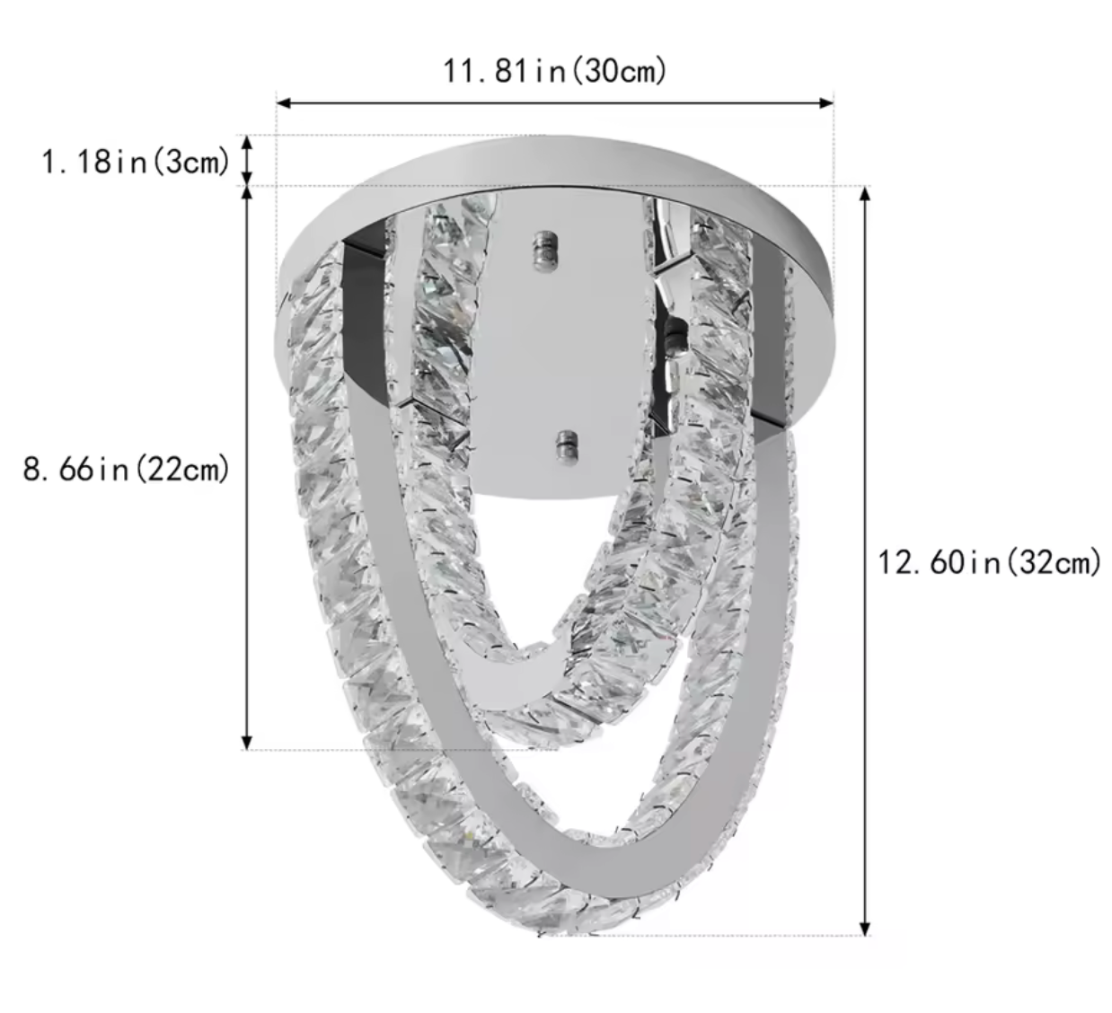 Chrome Crystal Ceiling Light | Lunalight