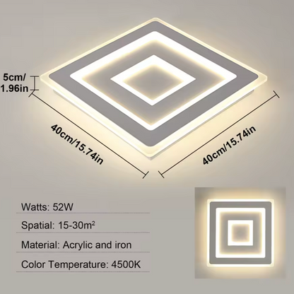 White Square LED Ceiling Light | Lunalight