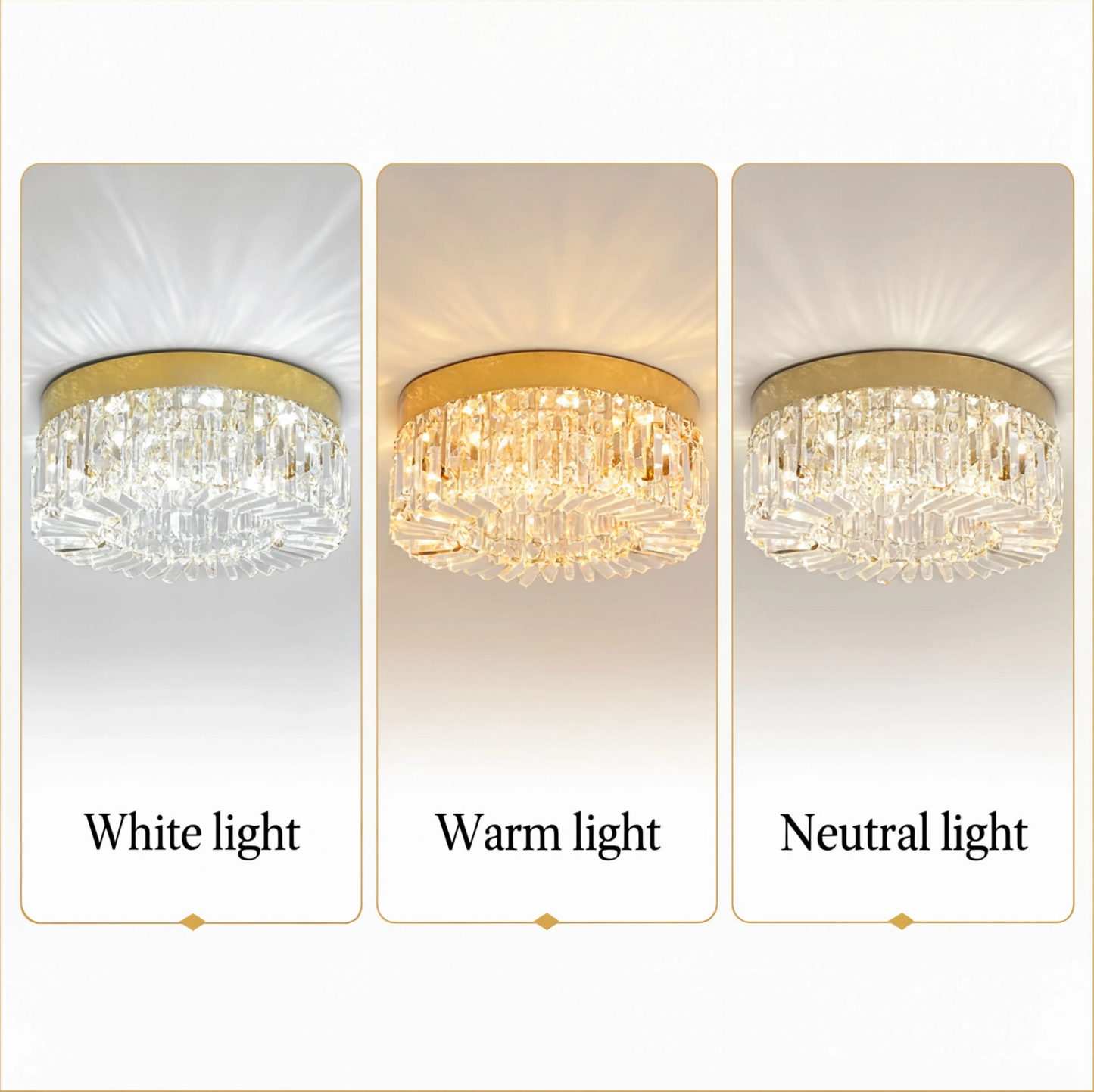 Gold Crystal Ceiling Light 50cm