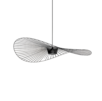 Nordic Straw Hat Fabric Pendant Light E27 Bulb Included | Lunalight