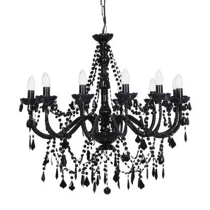 Black Beaded 12 Light Chandelier | Lunalight