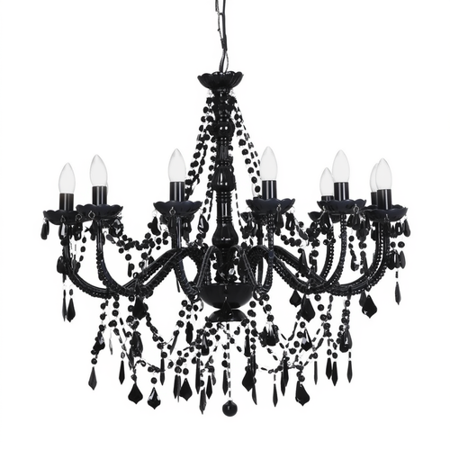 Black Beaded 12 Light Chandelier | Lunalight