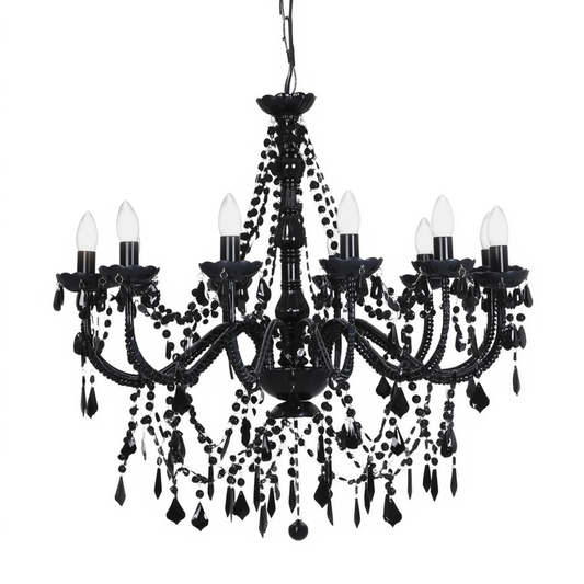 Black Beaded 12 Light Chandelier | Lunalight