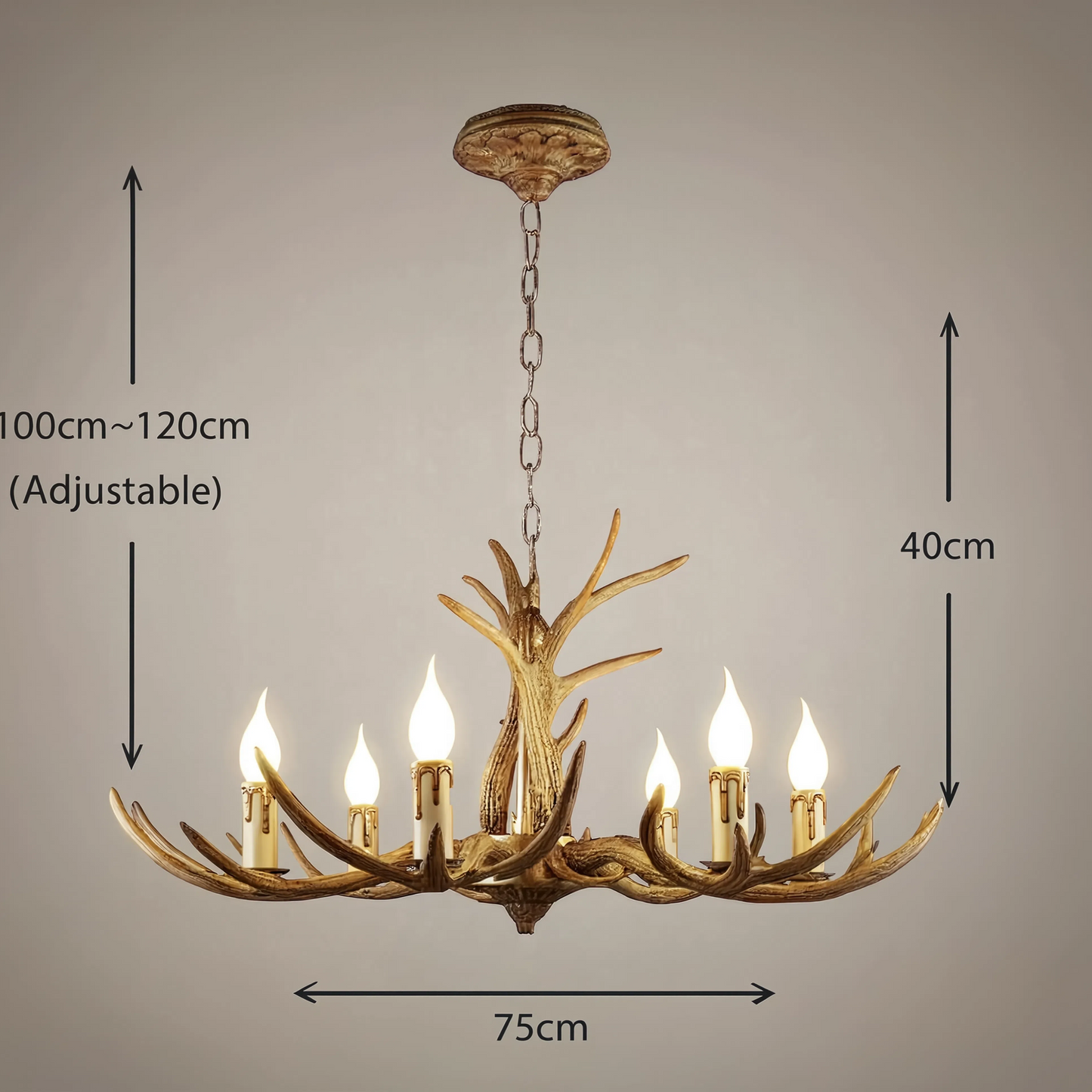 Rustic Antler Chandelier 6-Light