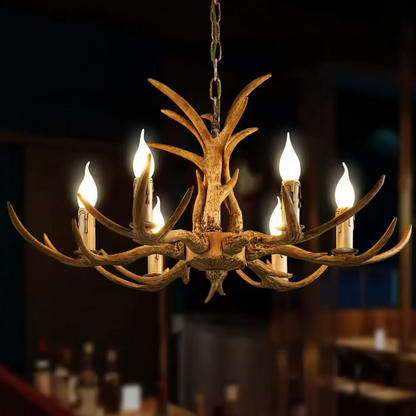 Rustic Antler Chandelier 6-Light