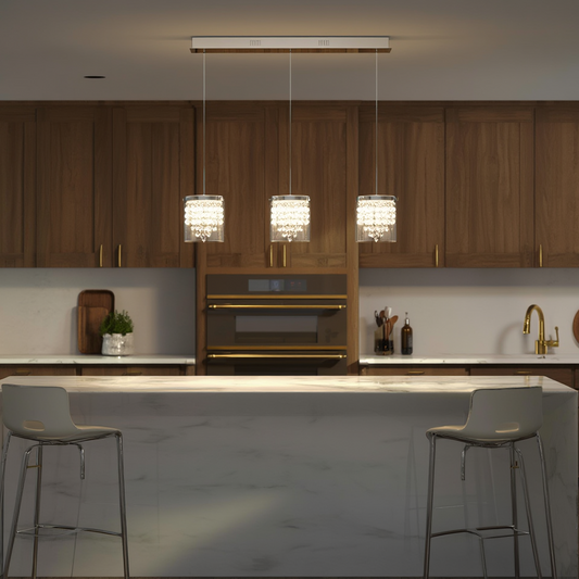 Chrome K9 Crystal LED Kitchen Island Pendant Light