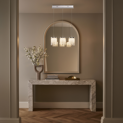 Chrome K9 Crystal LED Kitchen Island Pendant | Lunalight