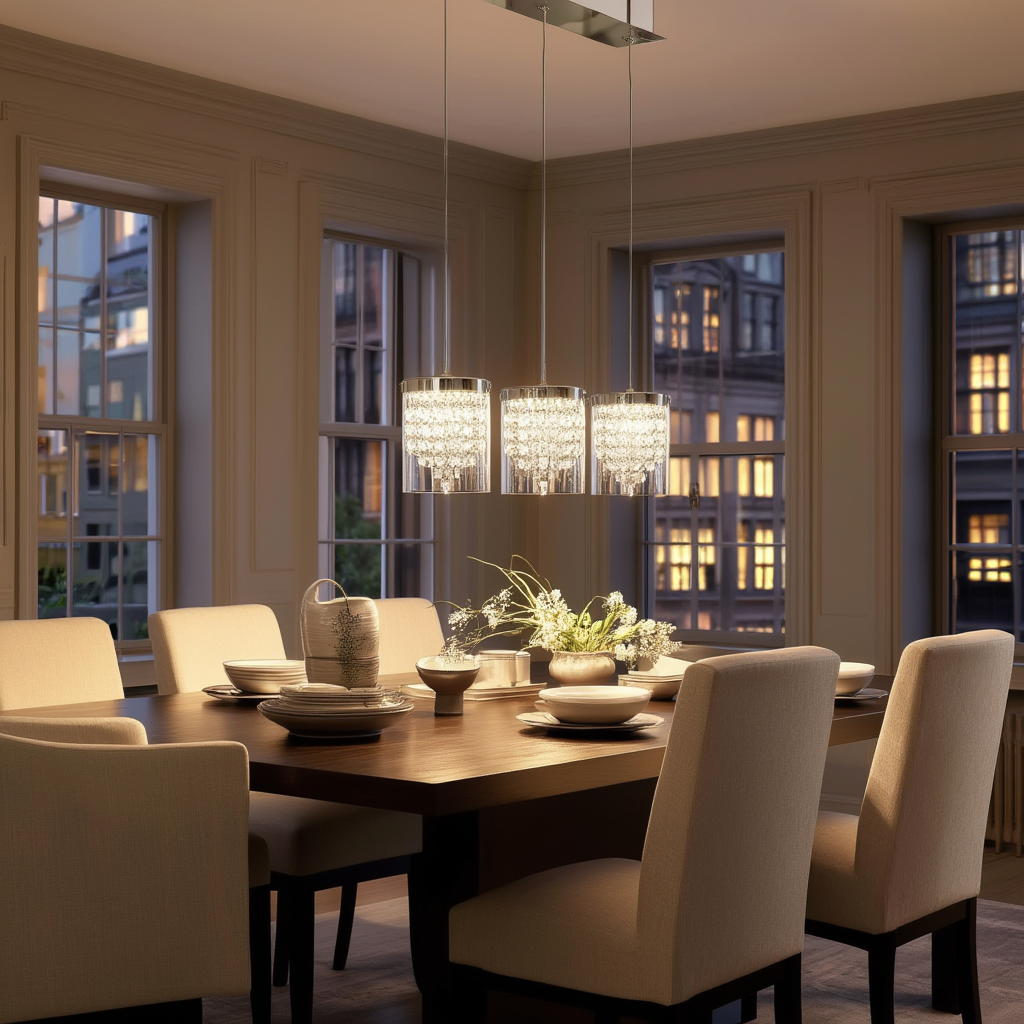 Chrome K9 Crystal LED Kitchen Island Pendant | Lunalight