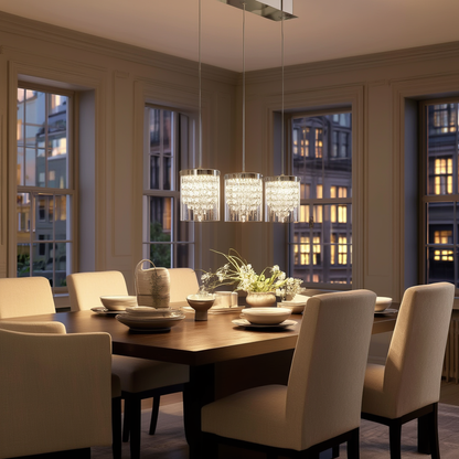 Chrome K9 Crystal LED Kitchen Island Pendant | Lunalight